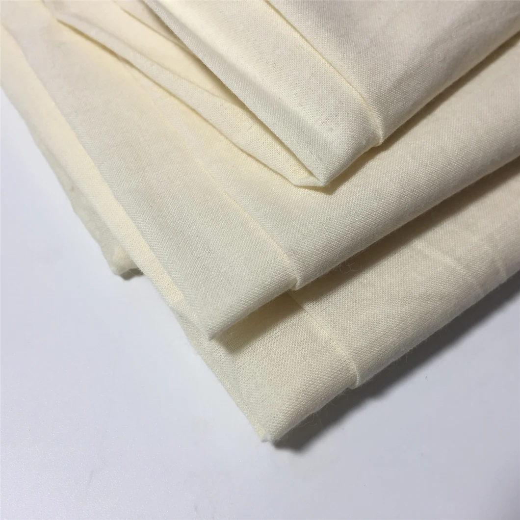 Pure Cotton Airjet Woven Combed Yarn 64&quot;67&quot; Width 75GSM Weight Plain Style Grey Fabric for Bleaching Dyeing Printing Export to EU Market